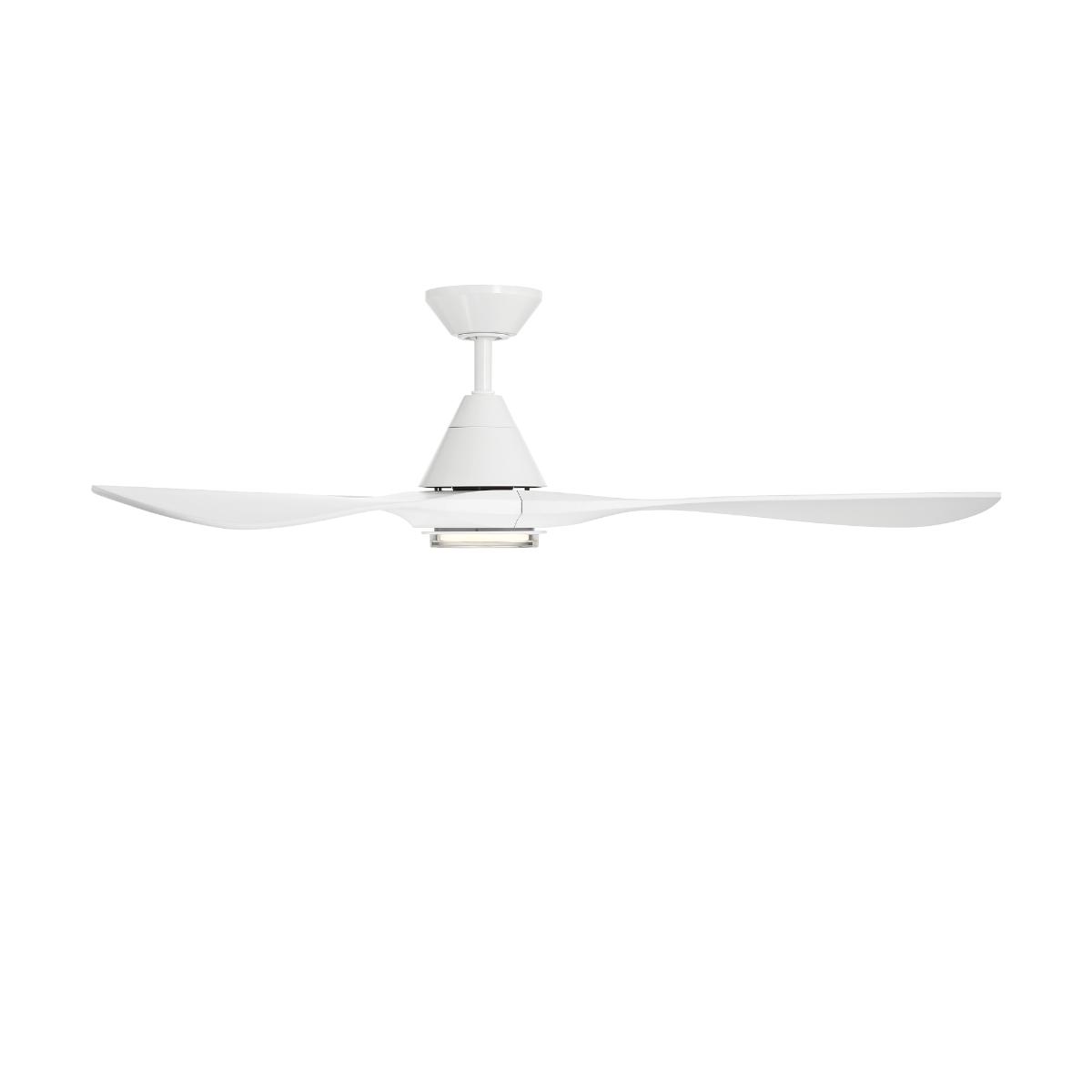 Carve 60 Inch CCT LED Smart Ceiling Fan, Matte White - Bees Lighting