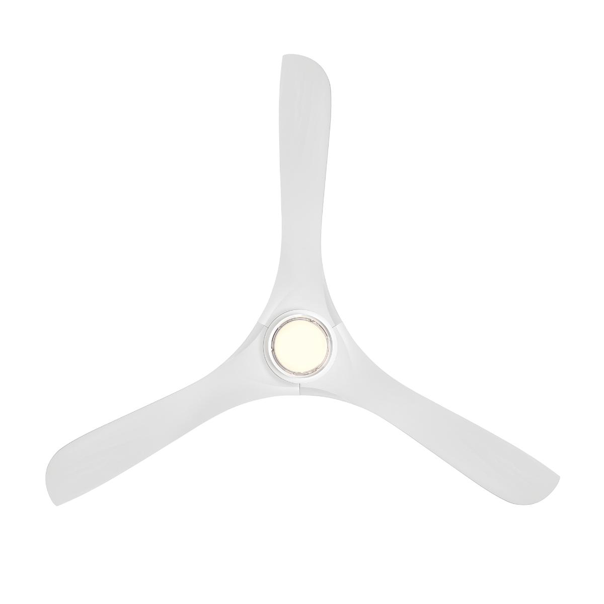 Carve 60 Inch CCT LED Smart Ceiling Fan, Matte White - Bees Lighting