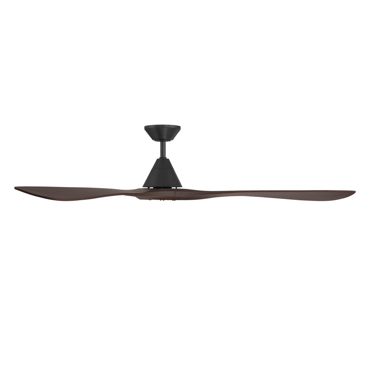 Carve 72 Inch Smart Ceiling Fan, Matte Black with Dark Walnut Blades - Bees Lighting