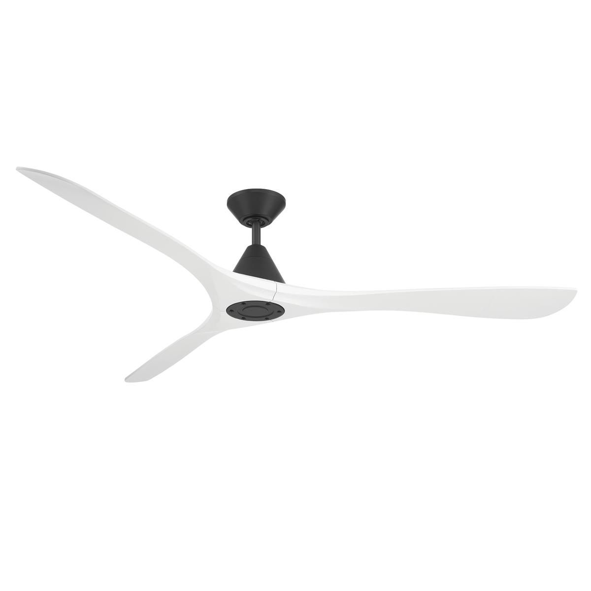 Carve 72 Inch Smart Ceiling Fan, Matte Black with Matte White Blades - Bees Lighting