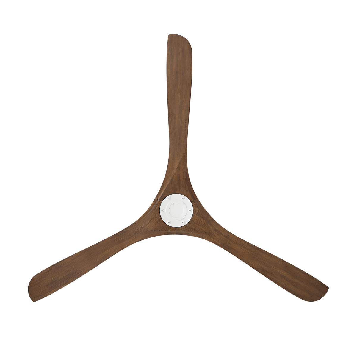 Carve 72 Inch Smart Ceiling Fan, Matte White with Distressed Koa Blades - Bees Lighting