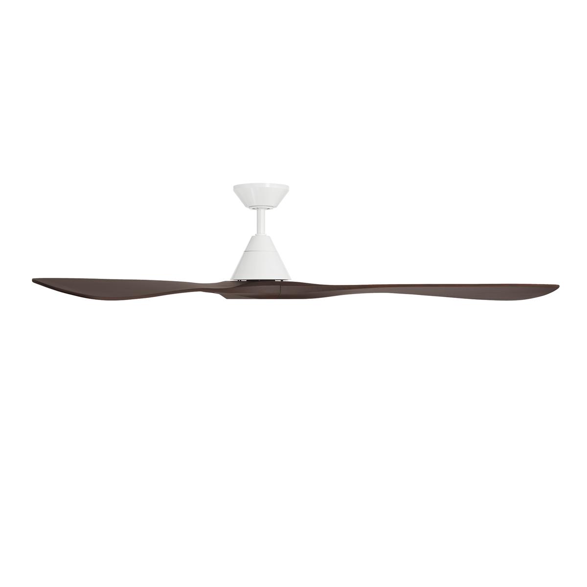Carve 72 Inch Smart Ceiling Fan, Matte White with Dark Walnut Blades - Bees Lighting
