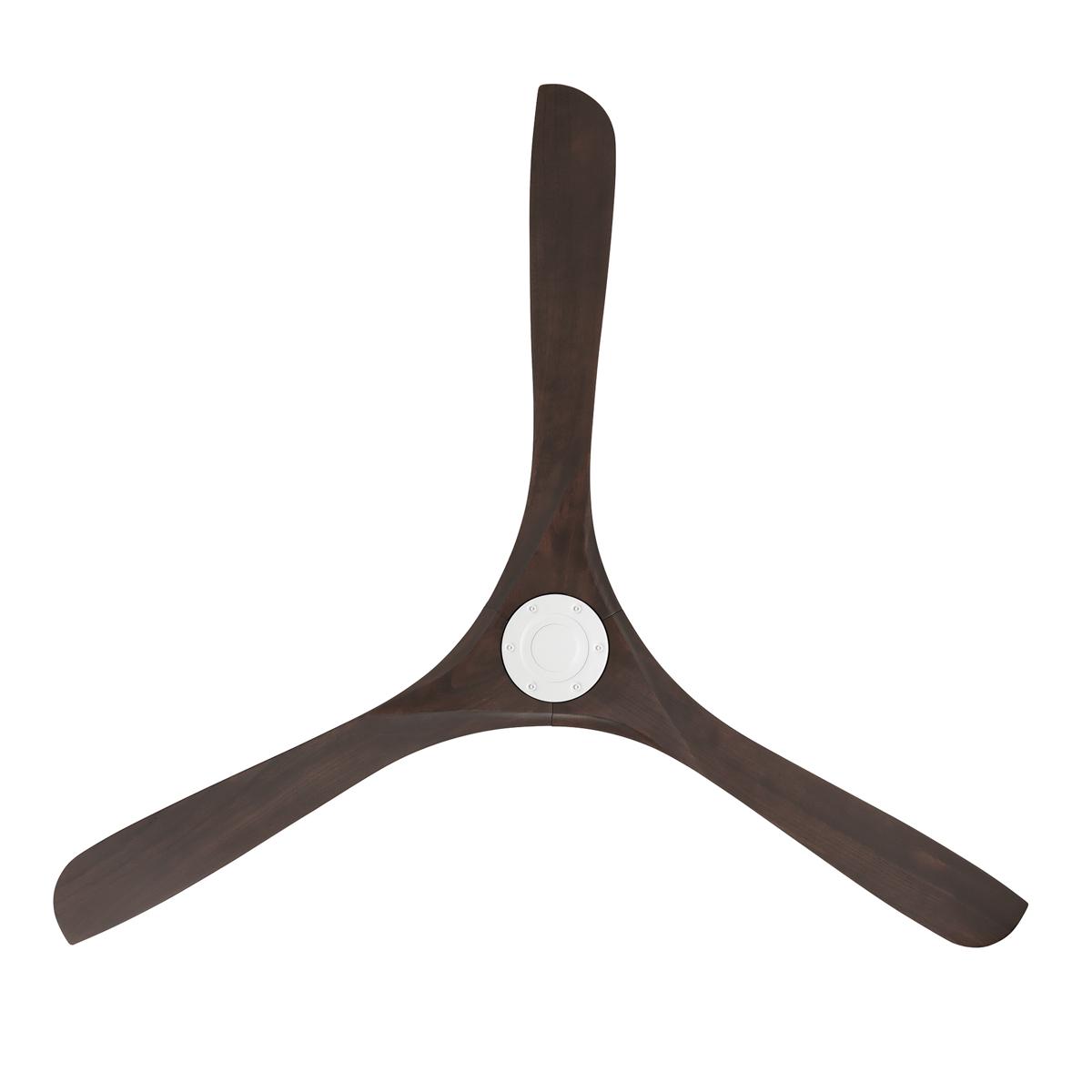Carve 72 Inch Smart Ceiling Fan, Matte White with Dark Walnut Blades - Bees Lighting