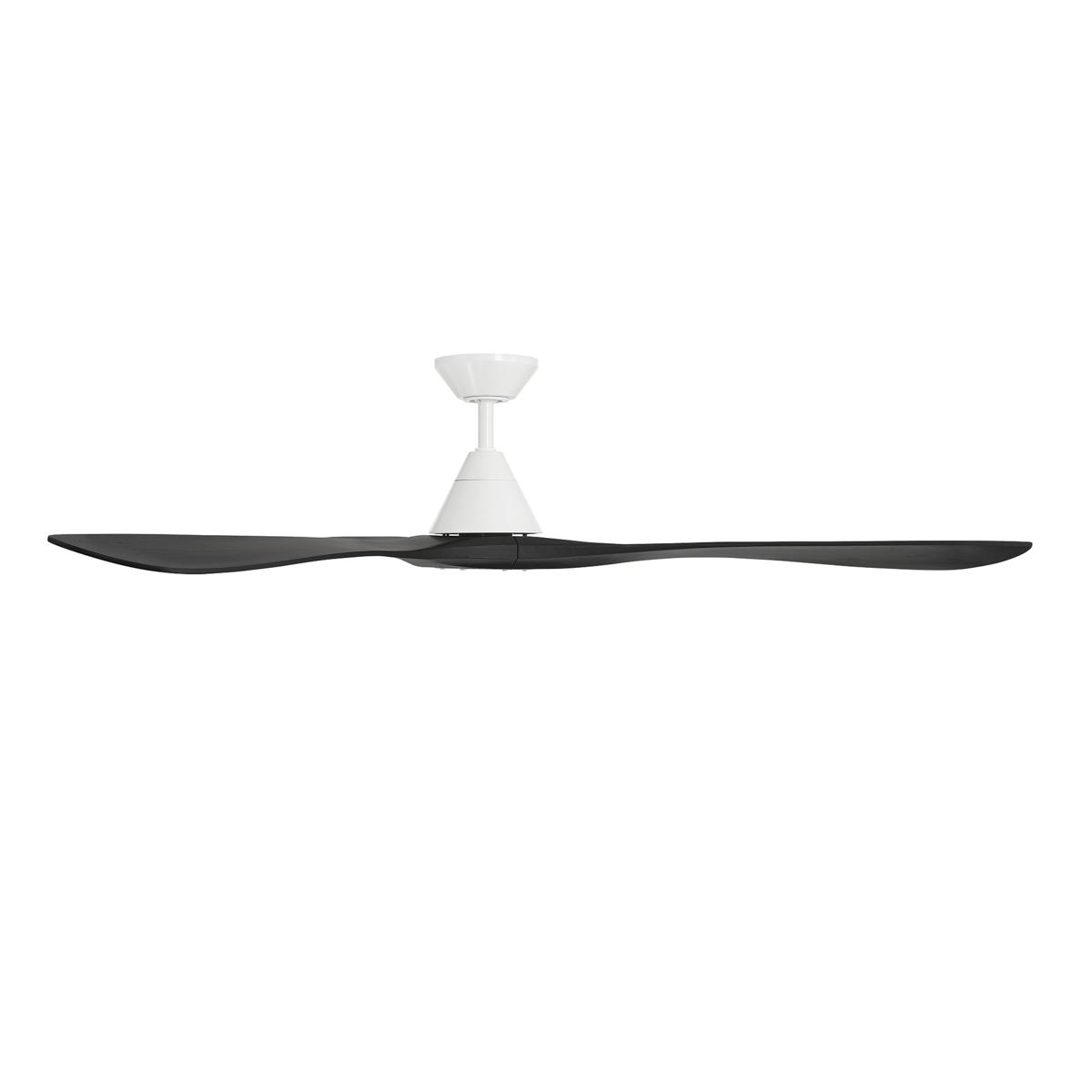 Carve 72 Inch Smart Ceiling Fan, Matte White with Matte Black Blades - Bees Lighting