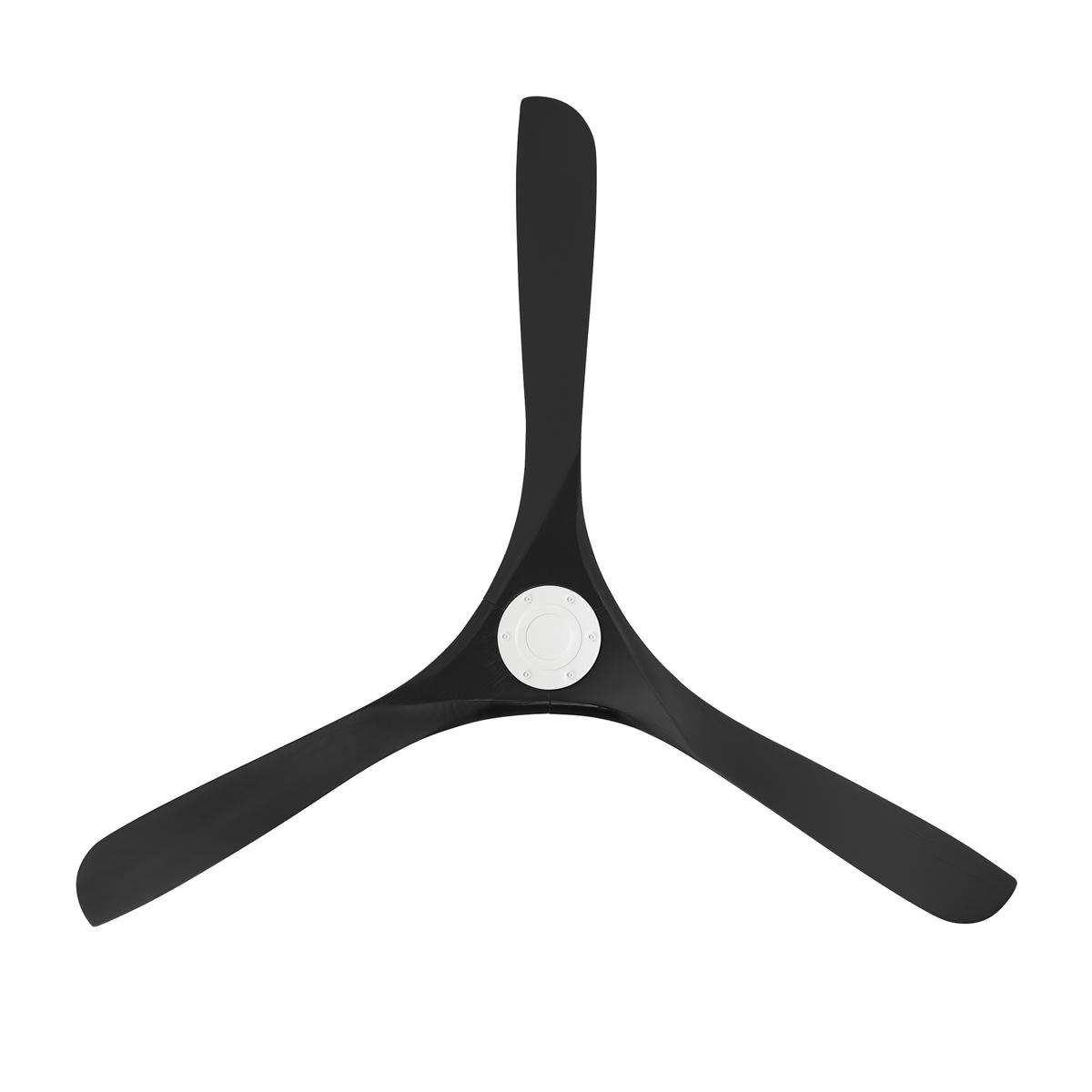 Carve 72 Inch Smart Ceiling Fan, Matte White with Matte Black Blades - Bees Lighting