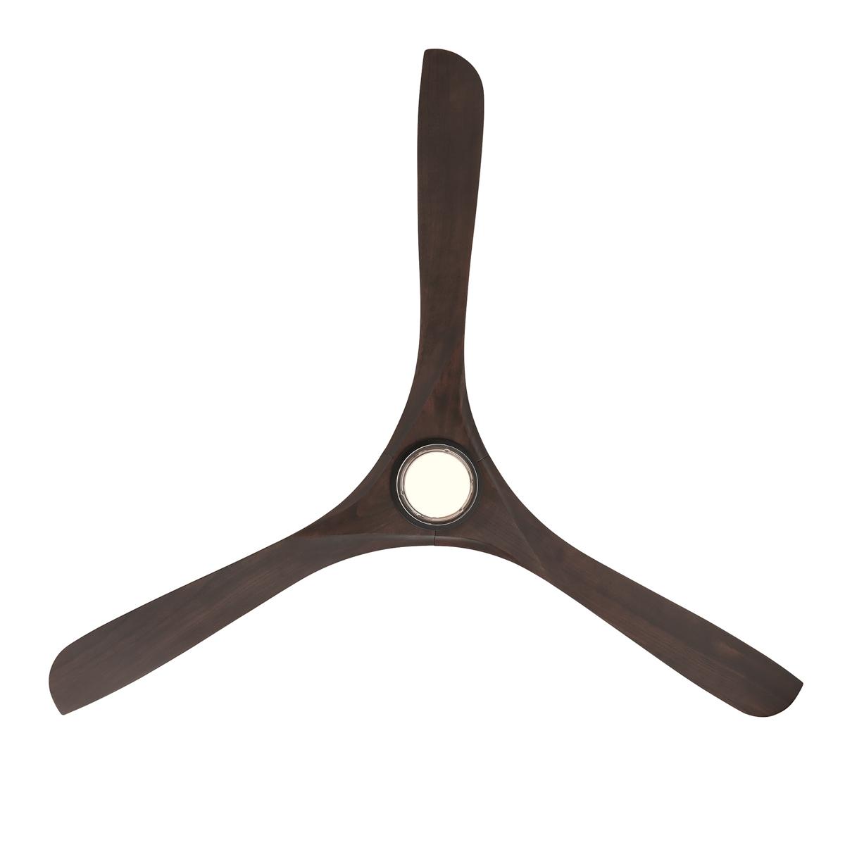 Carve 72 Inch CCT LED Smart Ceiling Fan, Matte Black with Dark Walnut Blades - Bees Lighting