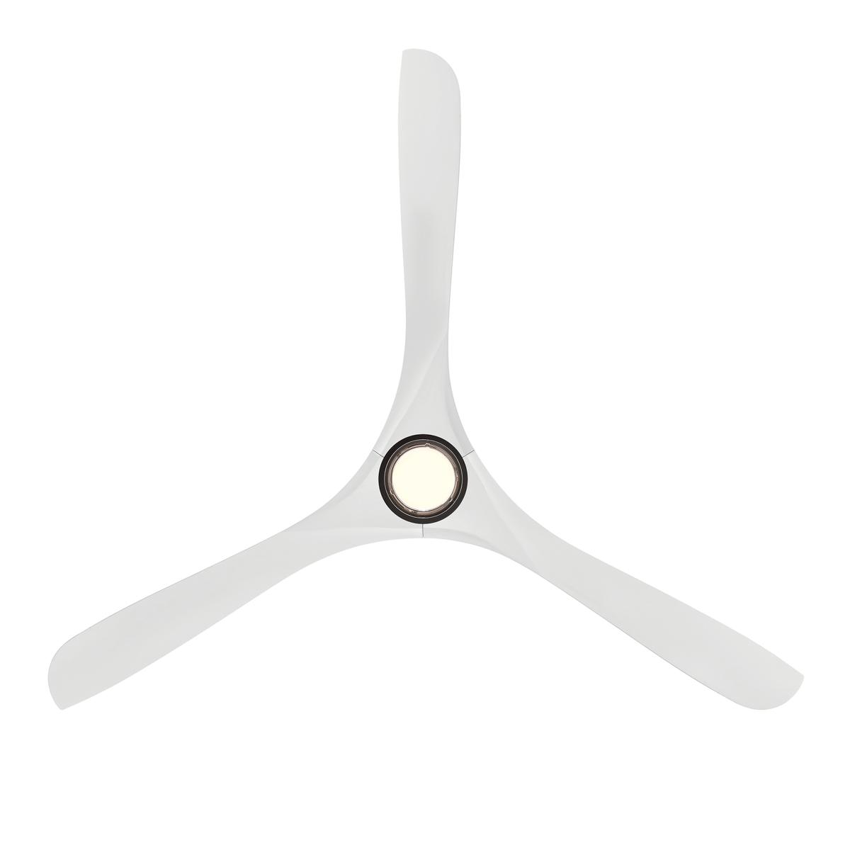 Carve 72 Inch CCT LED Smart Ceiling Fan, Matte Black with Matte White Blades - Bees Lighting
