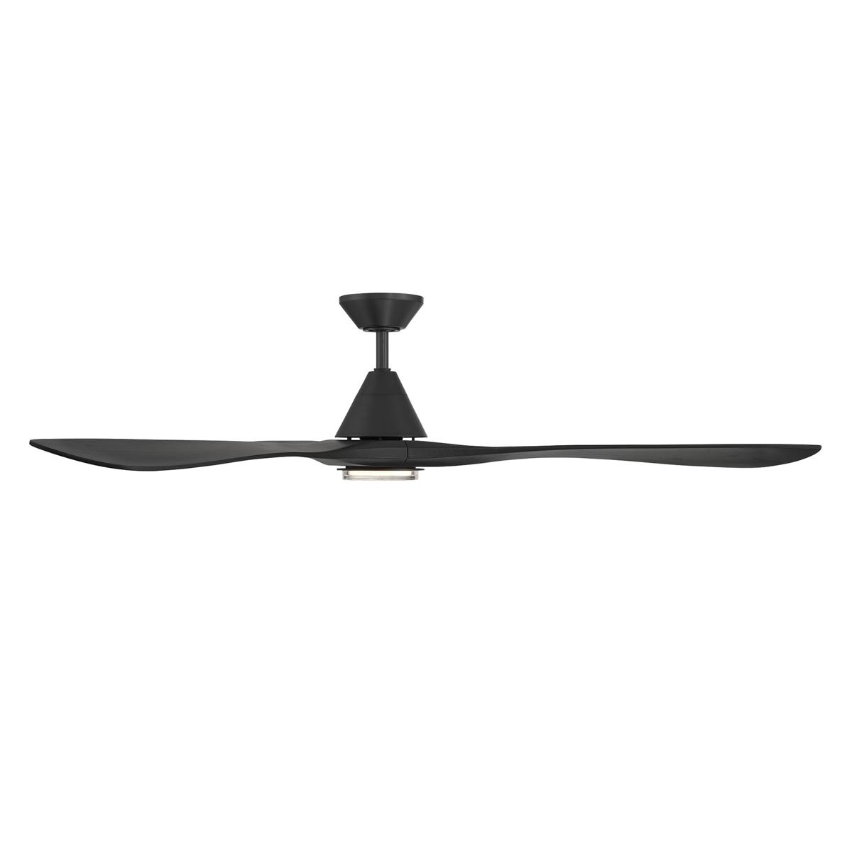 Carve 72 Inch CCT LED Smart Ceiling Fan, Matte Black - Bees Lighting