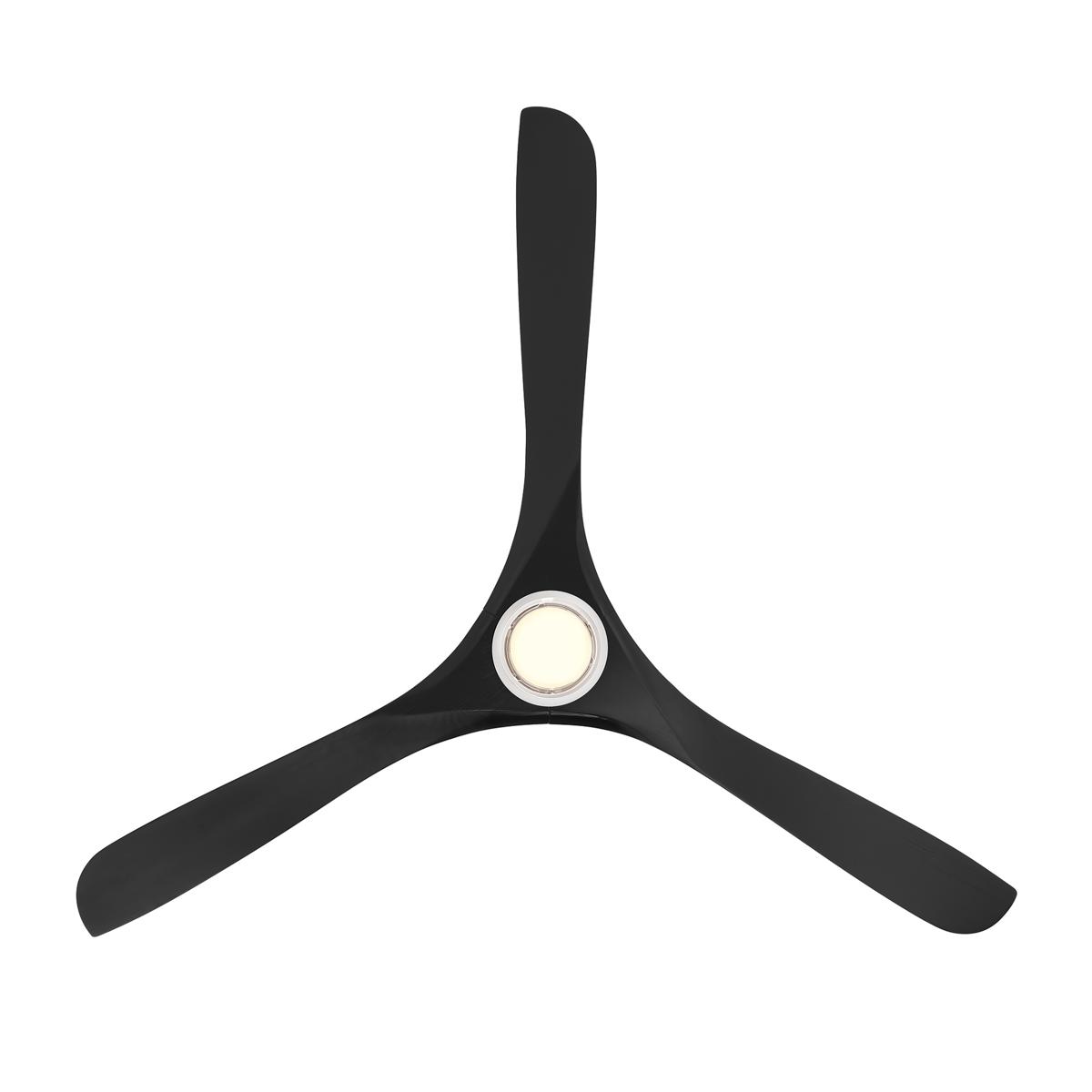 Carve 72 Inch CCT LED Smart Ceiling Fan, Matte White with Matte Black Blades - Bees Lighting