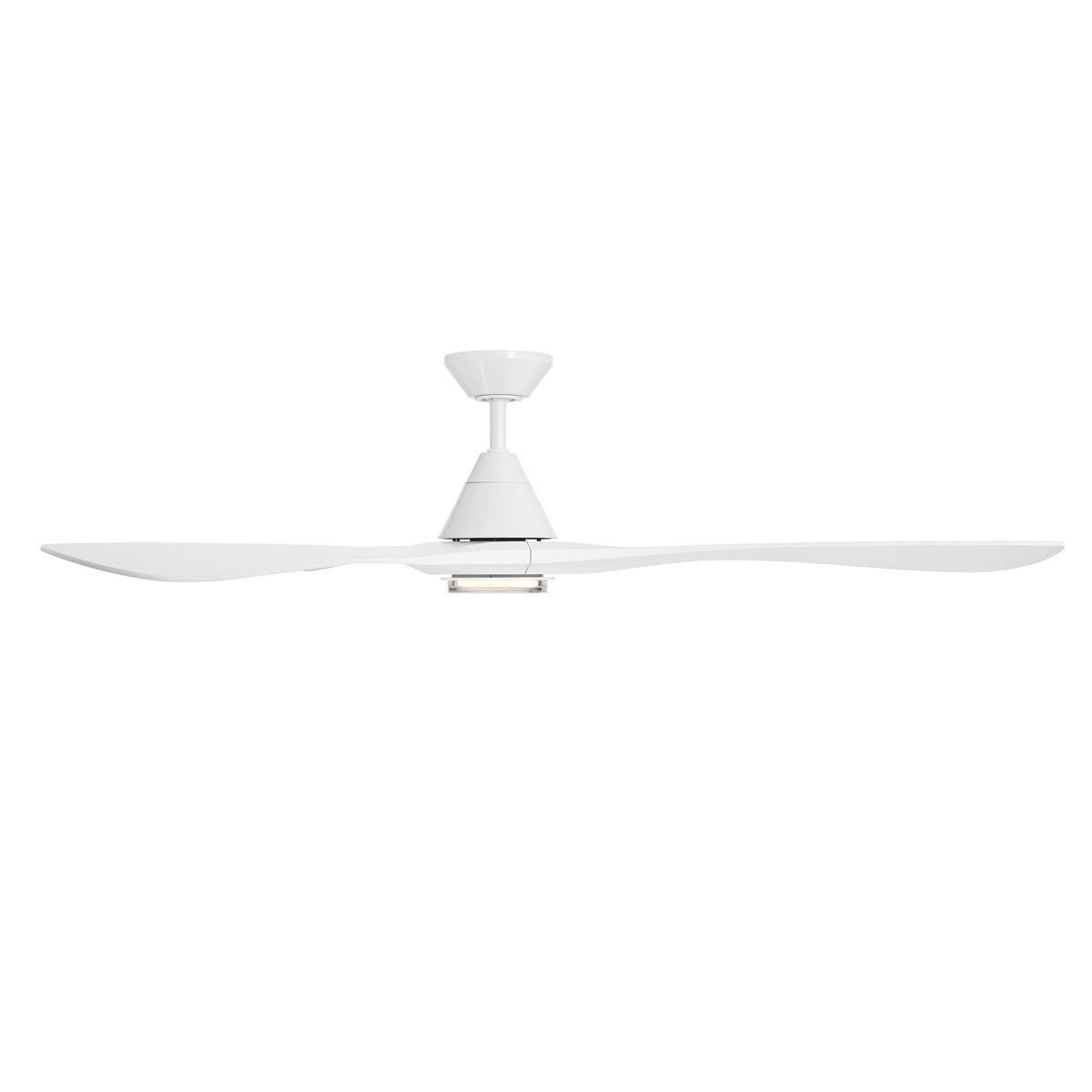 Carve 72 Inch CCT LED Smart Ceiling Fan, Matte White - Bees Lighting