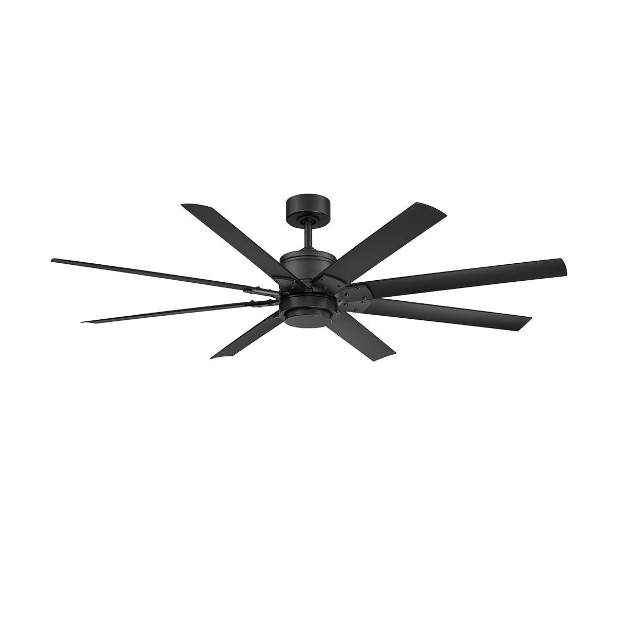 Renegade 52 Inch Windmill Outdoor Smart Ceiling Fan With Light And Remote, Matte Black Finish
