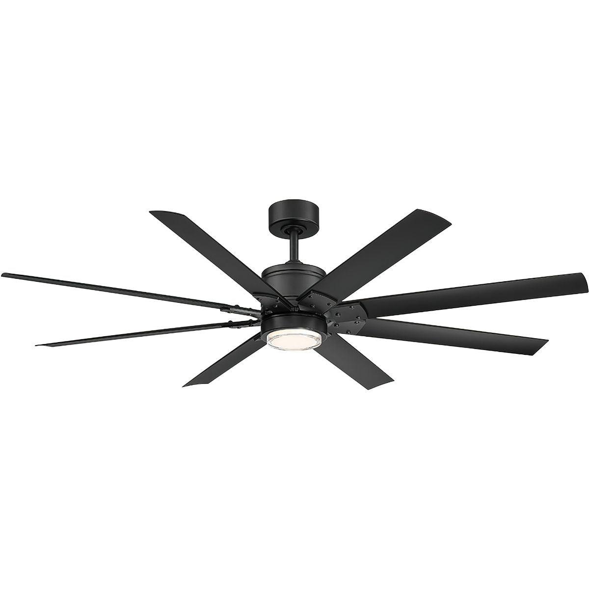 Renegade 52 Inch Windmill Outdoor Smart Ceiling Fan With Light And Remote, Matte Black Finish