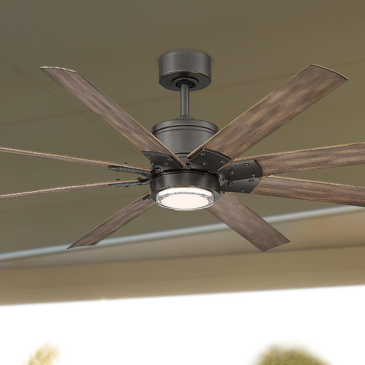 Renegade 52 Inch Windmill Outdoor Smart Ceiling Fan With Light And Remote, Oil Rubbed Bronze Finish - Bees Lighting