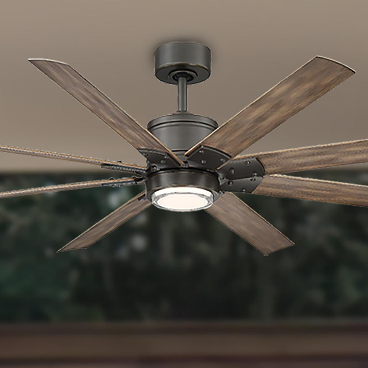 Renegade 66 Inch Windmill Outdoor Smart Ceiling Fan With 3000K Light And Remote - Bees Lighting