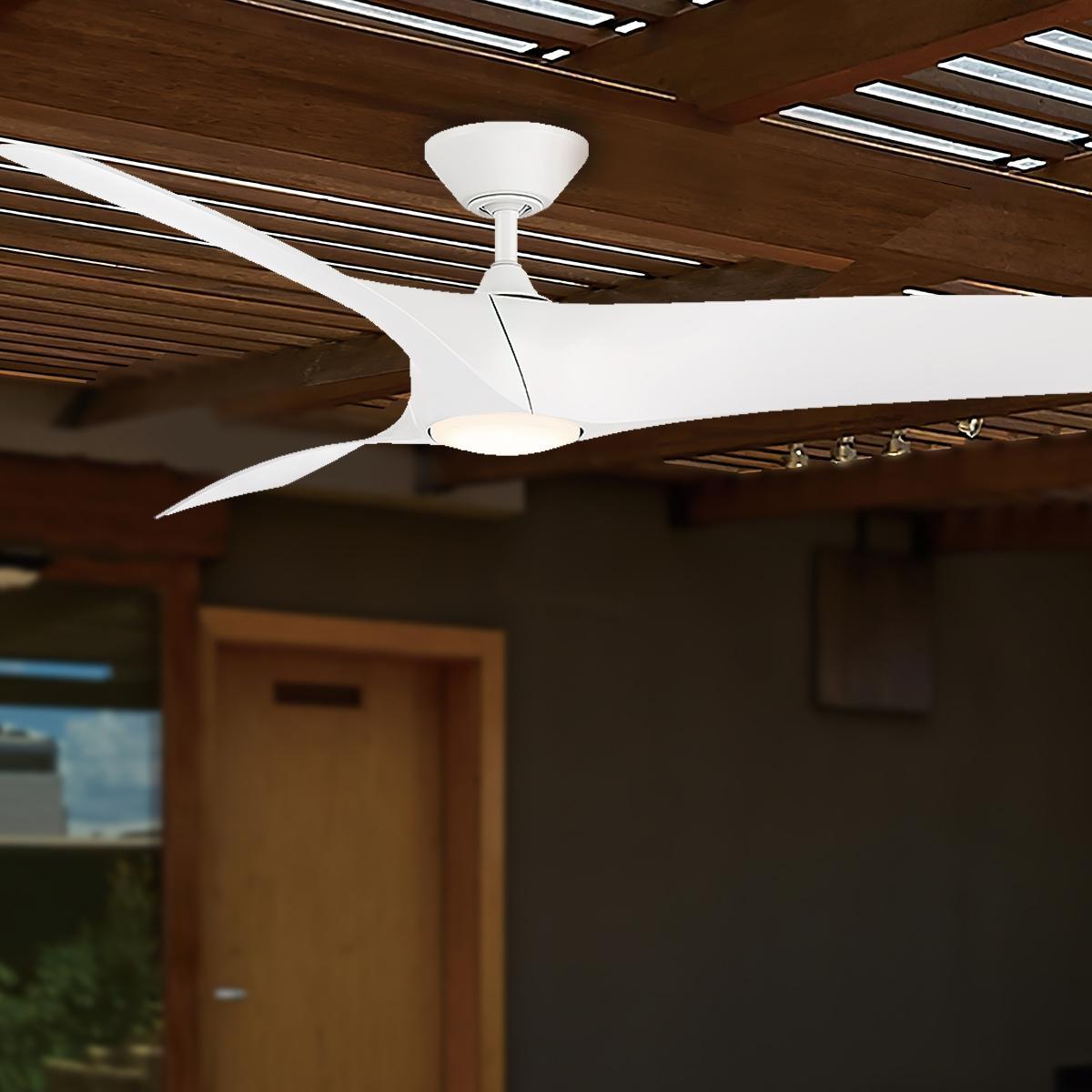 Zephyr 52 Inch Farmhouse Outdoor Smart Ceiling Fan With 2700K LED And Remote - Bees Lighting
