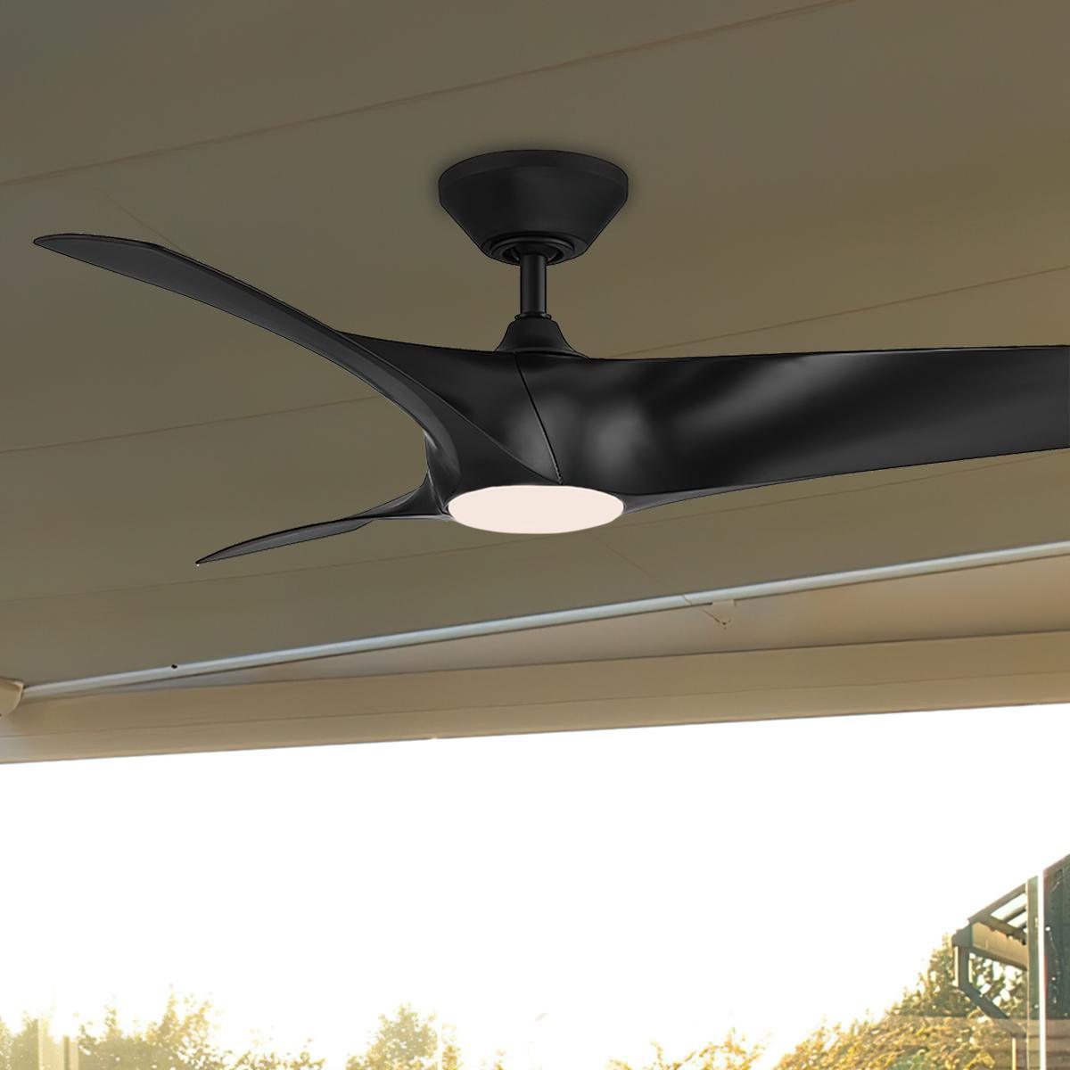Zephyr 52 Inch Farmhouse Outdoor Smart Ceiling Fan With 3500K LED And Remote