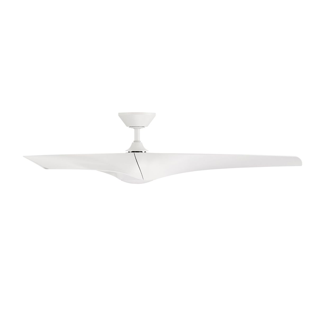 Zephyr 52 Inch Wet Rated CCT LED Smart Ceiling Fan, Matte White - Bees Lighting