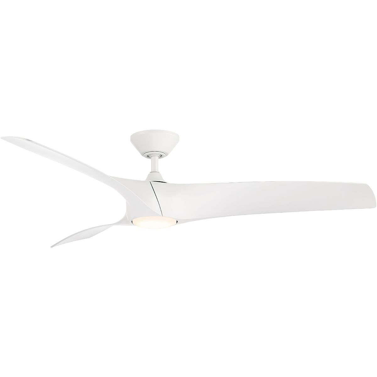 Zephyr 52 Inch Wet Rated CCT LED Smart Ceiling Fan, Matte White - Bees Lighting