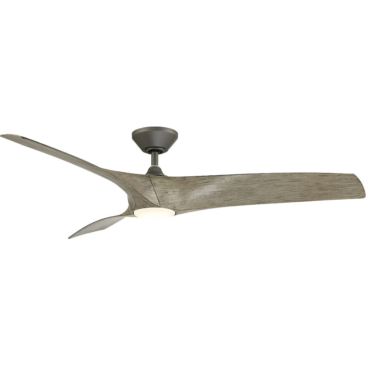 Zephyr 62 Inch Wet Rated 3000K LED Smart Ceiling Fan, Graphite with Weathered Wood Blades - Bees Lighting