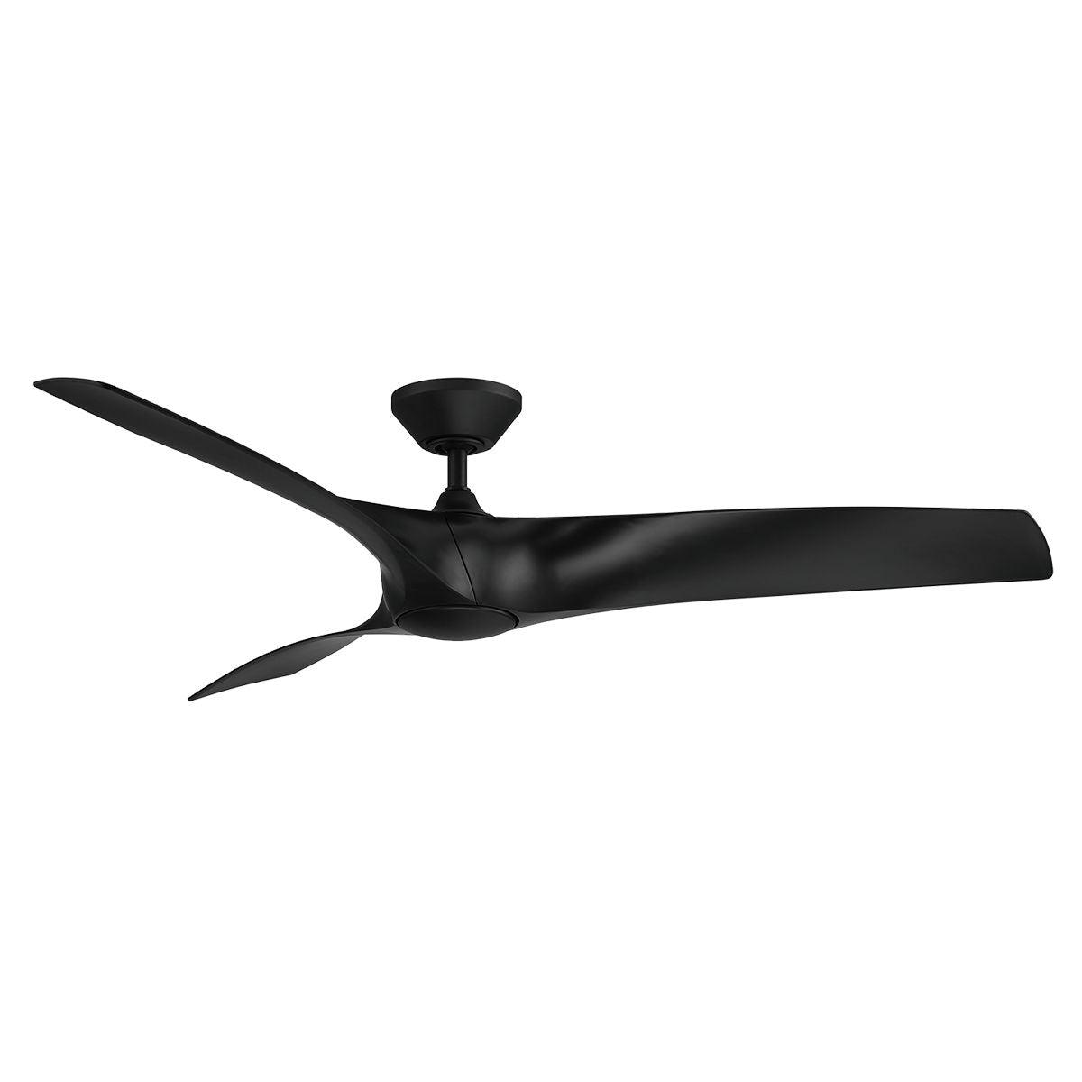 Zephyr 62 Inch Wet Rated 3000K LED Smart Ceiling Fan, Matte Black - Bees Lighting