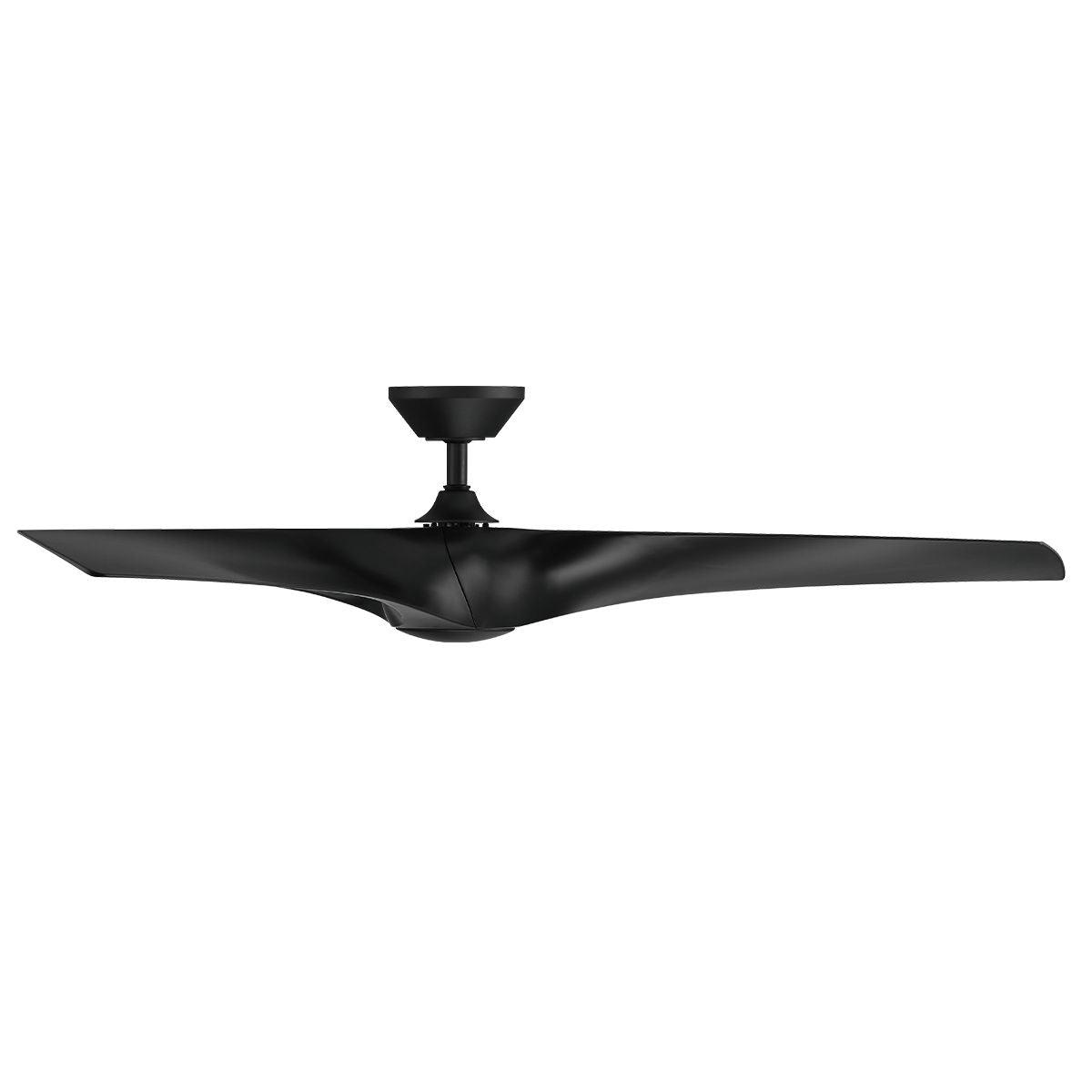 Zephyr 62 Inch Wet Rated 3000K LED Smart Ceiling Fan, Matte Black - Bees Lighting