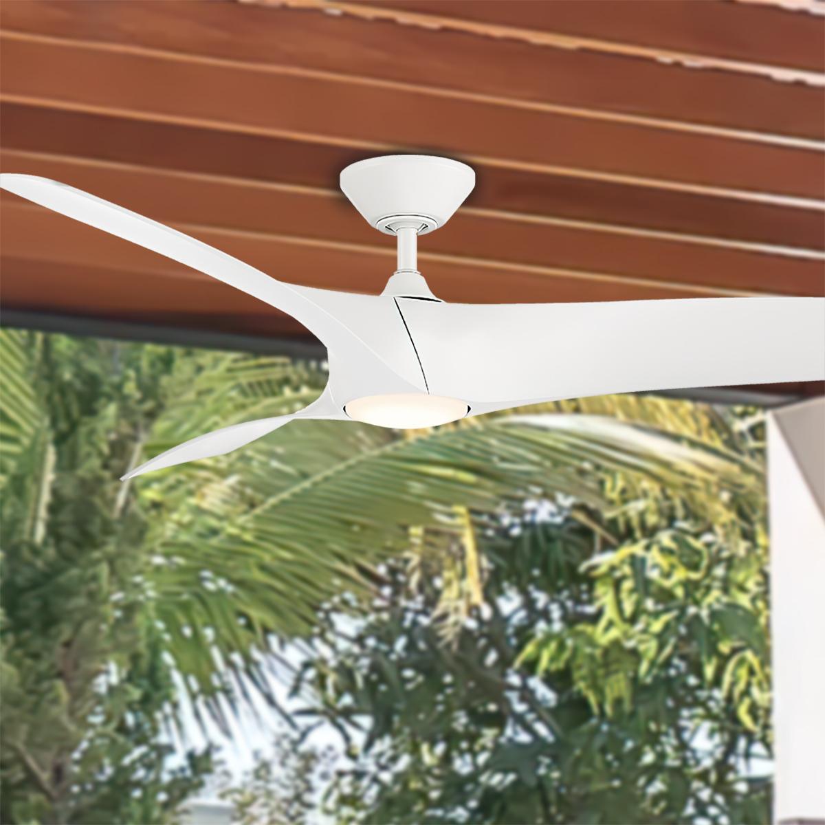 Zephyr 62 Inch Farmhouse Outdoor Smart Ceiling Fan With 3000K LED And Remote - Bees Lighting