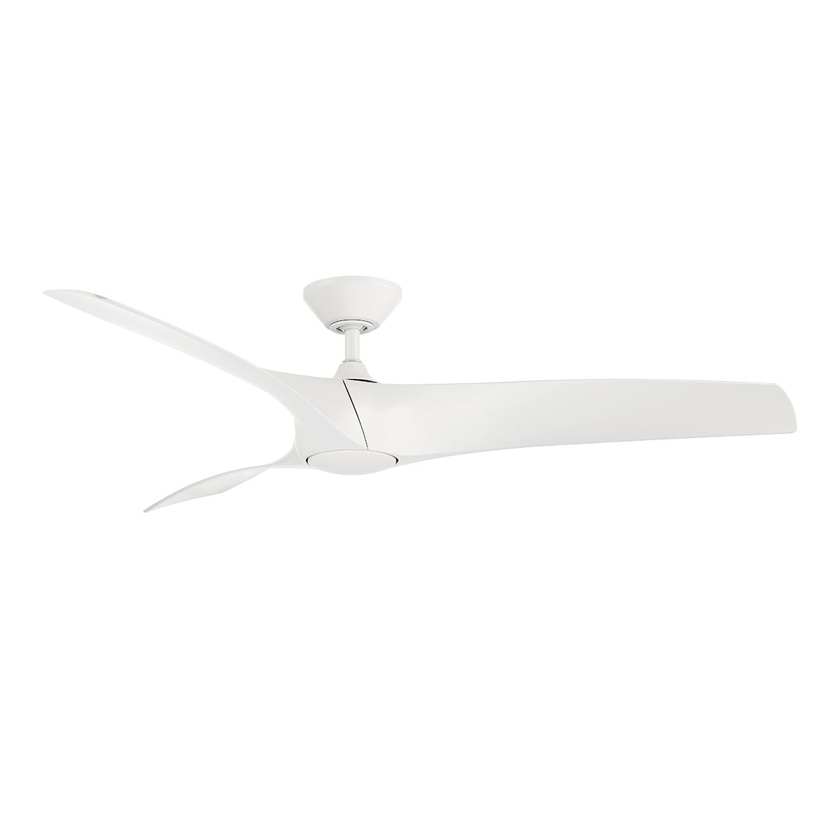 Zephyr 62 Inch Wet Rated 3000K LED Smart Ceiling Fan, Matte White - Bees Lighting