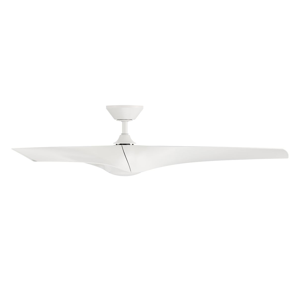 Zephyr 62 Inch Wet Rated 3000K LED Smart Ceiling Fan, Matte White - Bees Lighting