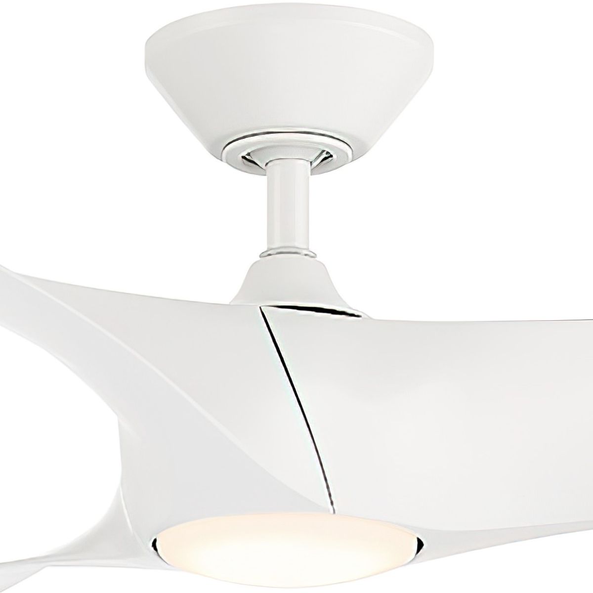 Zephyr 62 Inch Wet Rated 3000K LED Smart Ceiling Fan, Matte White - Bees Lighting