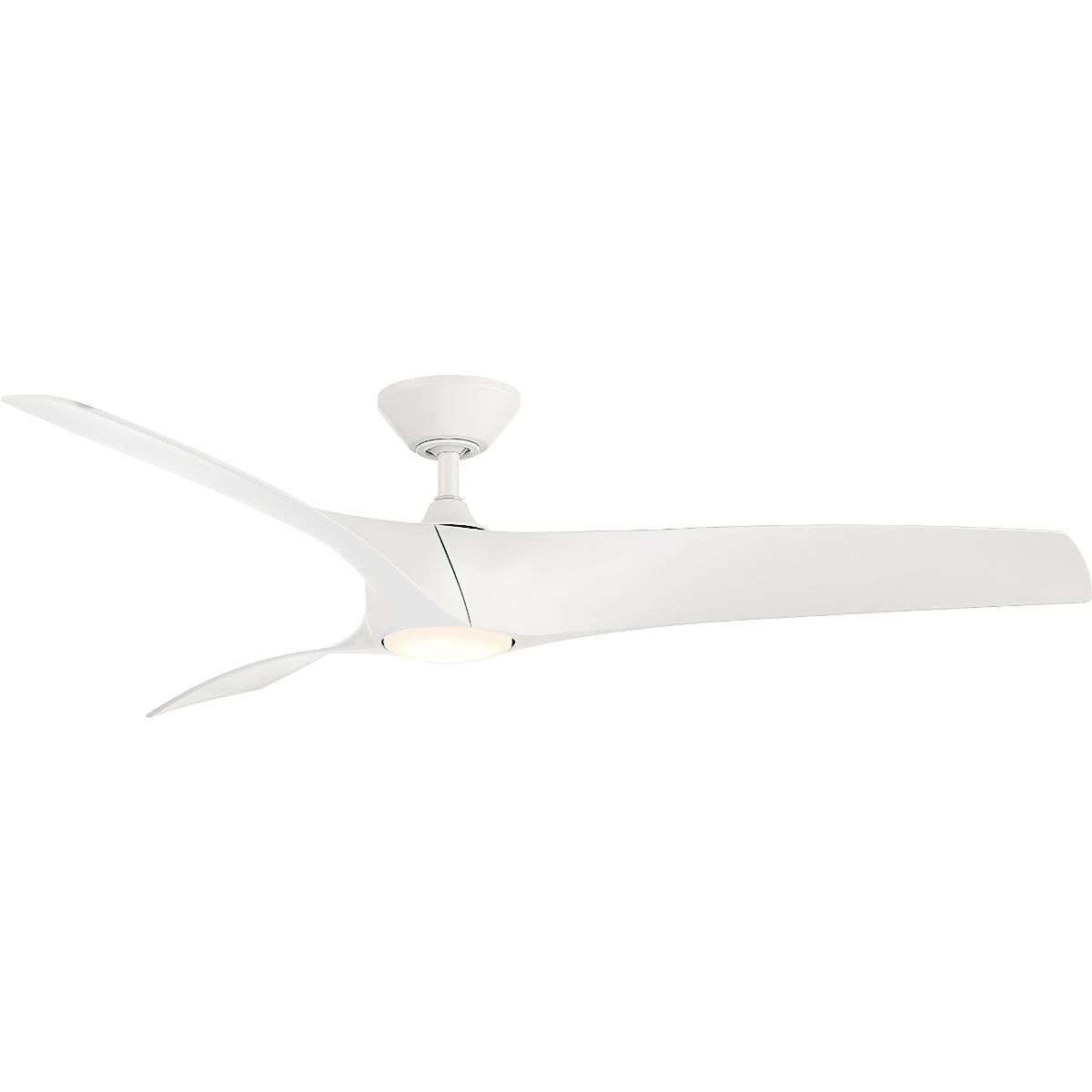 Zephyr 62 Inch Wet Rated 3000K LED Smart Ceiling Fan, Matte White - Bees Lighting