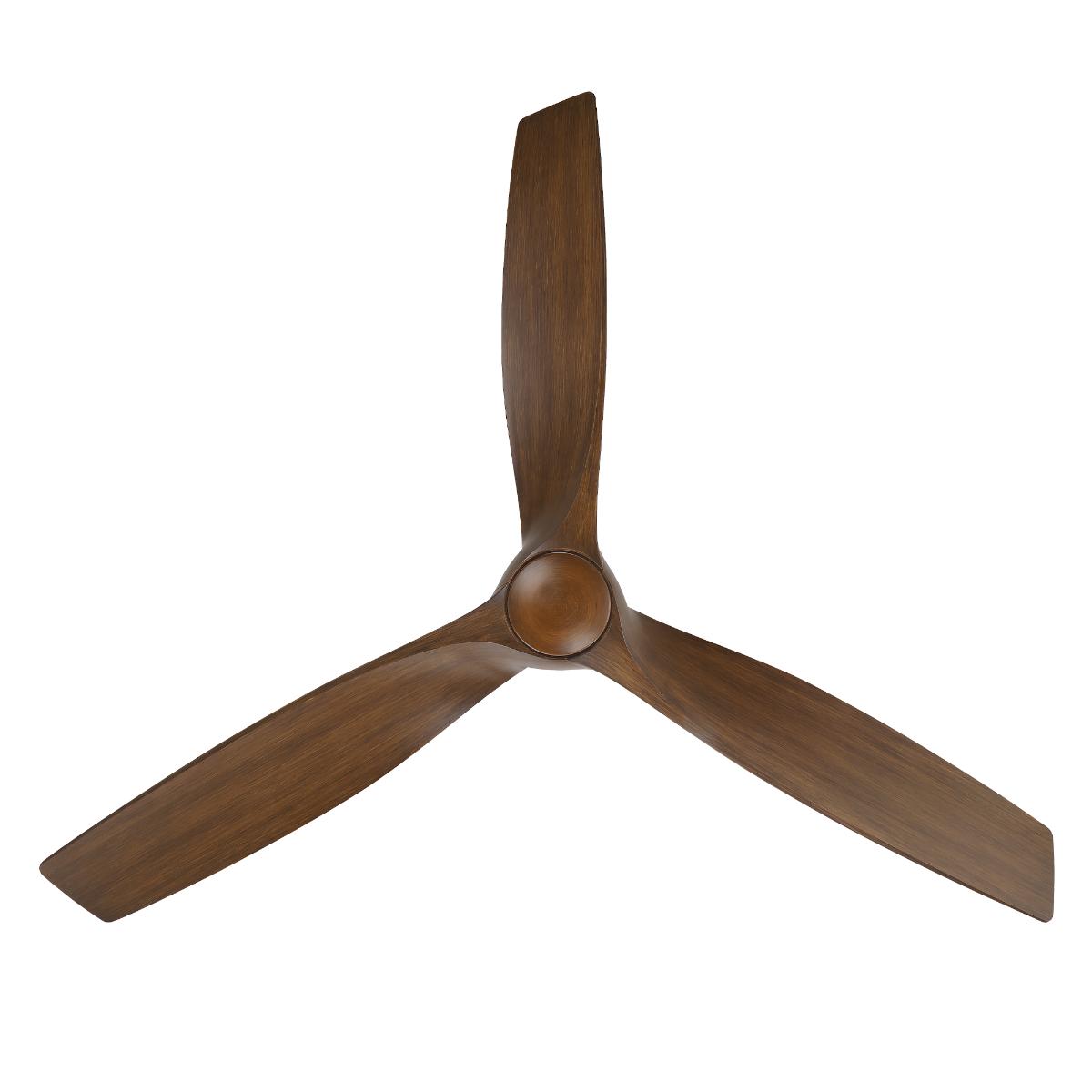 Zephyr 72 Inch Wet Rated CCT LED Smart Ceiling Fan, Matte Black with Distressed Koa Blades - Bees Lighting