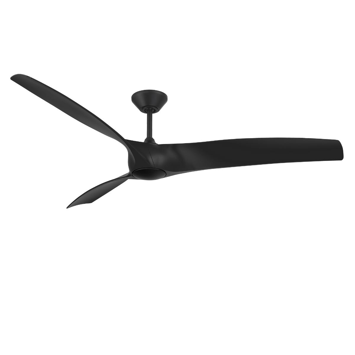Zephyr 72 Inch Wet Rated CCT LED Smart Ceiling Fan, Matte Black - Bees Lighting