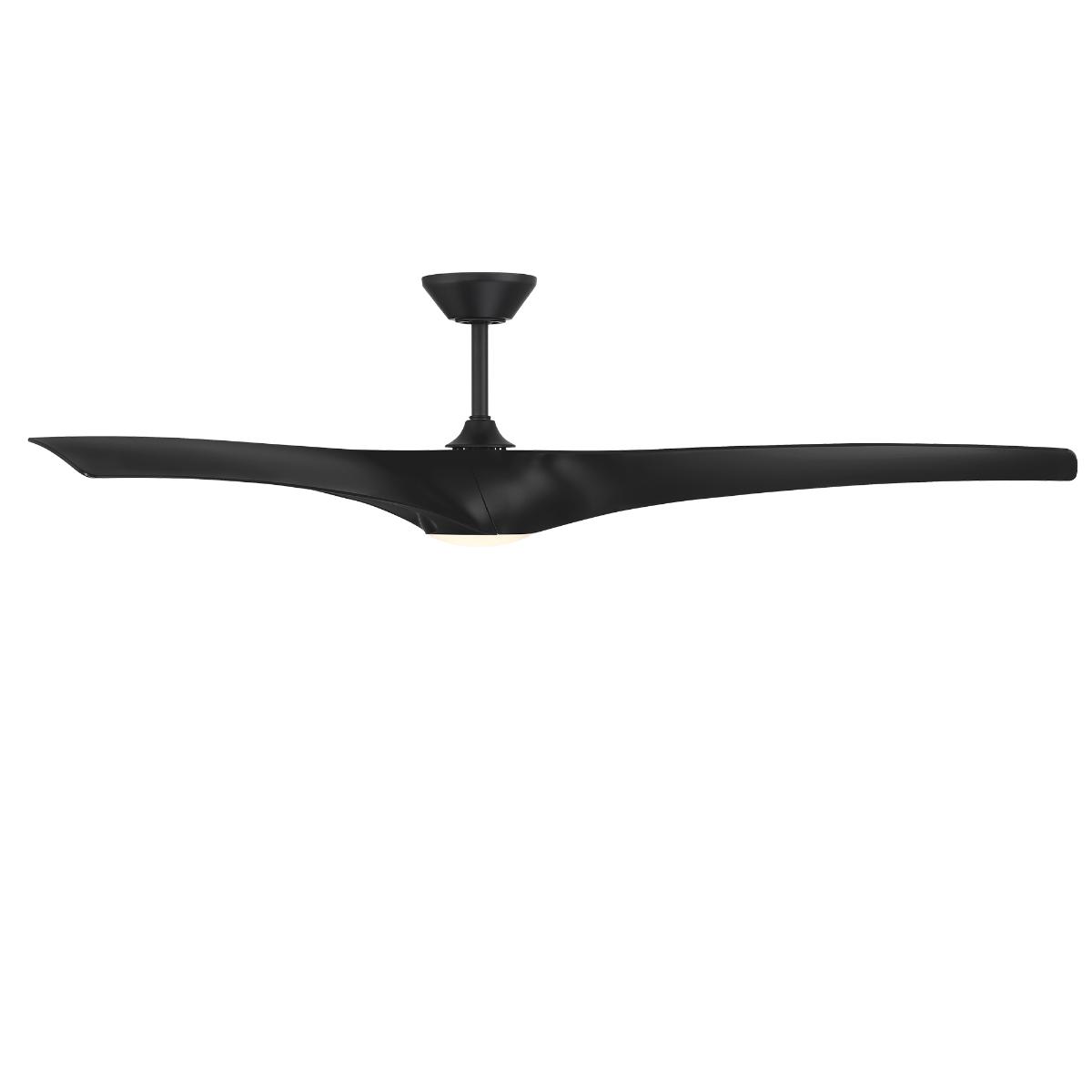 Zephyr 72 Inch Wet Rated CCT LED Smart Ceiling Fan, Matte Black - Bees Lighting
