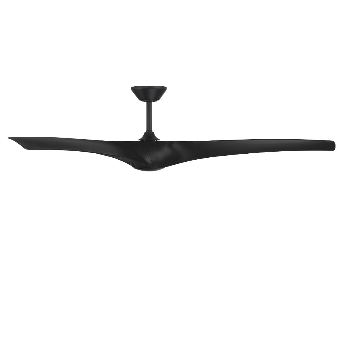 Zephyr 72 Inch Wet Rated CCT LED Smart Ceiling Fan, Matte Black - Bees Lighting