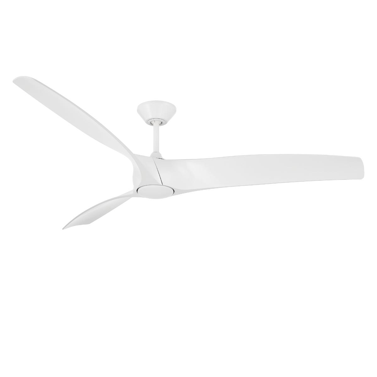 Zephyr 72 Inch Wet Rated CCT LED Smart Ceiling Fan, Matte White - Bees Lighting