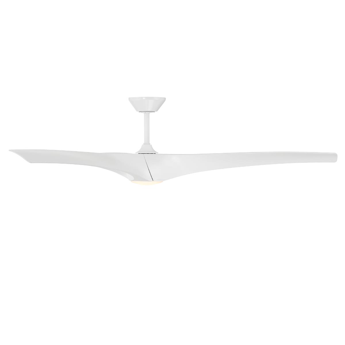 Zephyr 72 Inch Wet Rated CCT LED Smart Ceiling Fan, Matte White - Bees Lighting