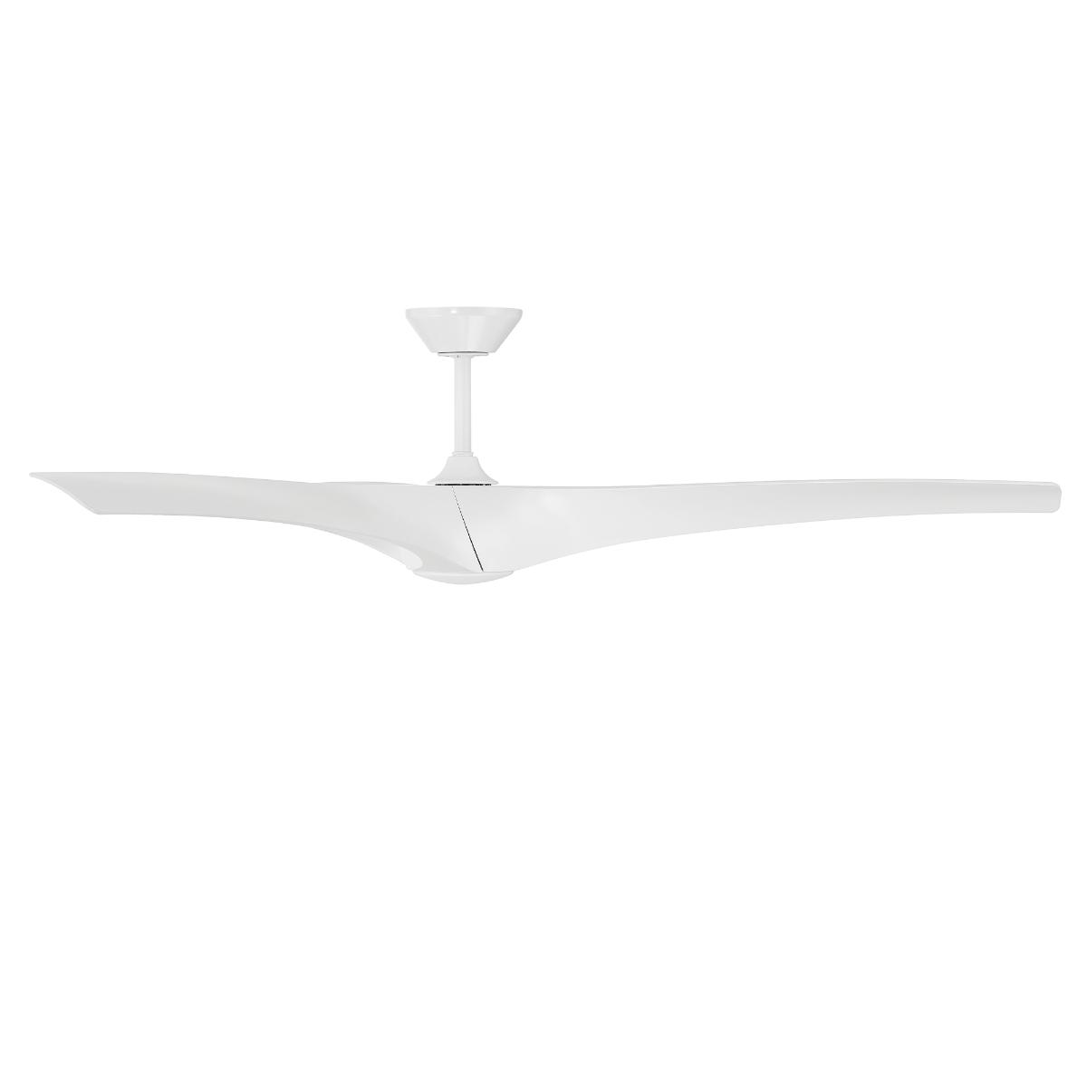 Zephyr 72 Inch Wet Rated CCT LED Smart Ceiling Fan, Matte White - Bees Lighting
