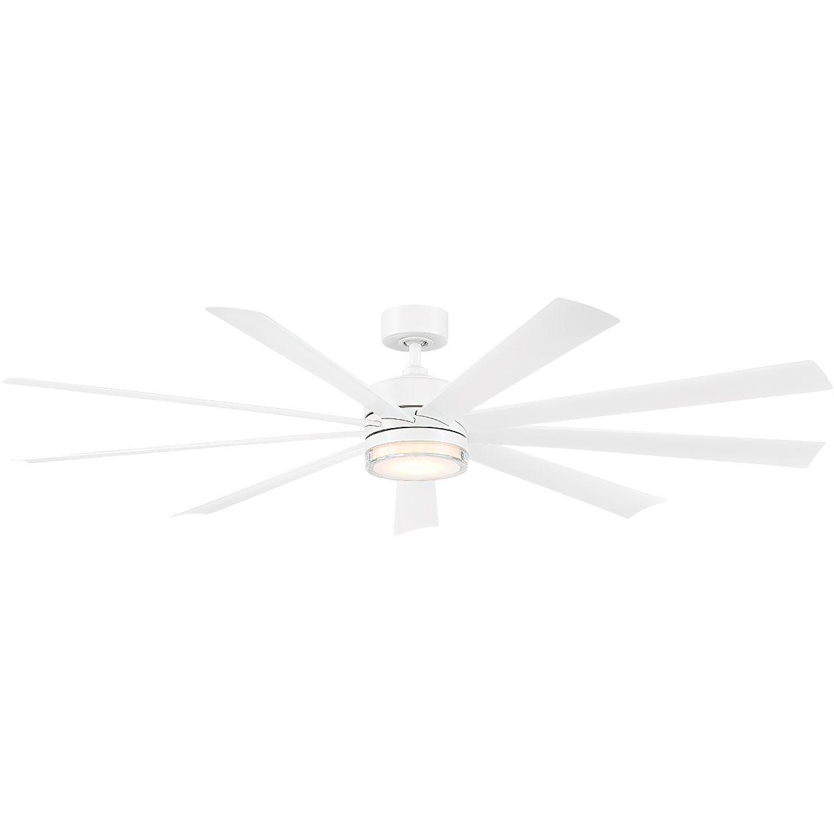 Wynd XL 72 Inch Matte White Windmill LED Smart Ceiling Fan - Bees Lighting