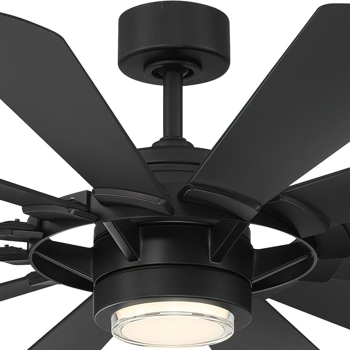 Wyndmill 65 Inch 3500K LED Smart Ceiling Fan, Matte Black - Bees Lighting