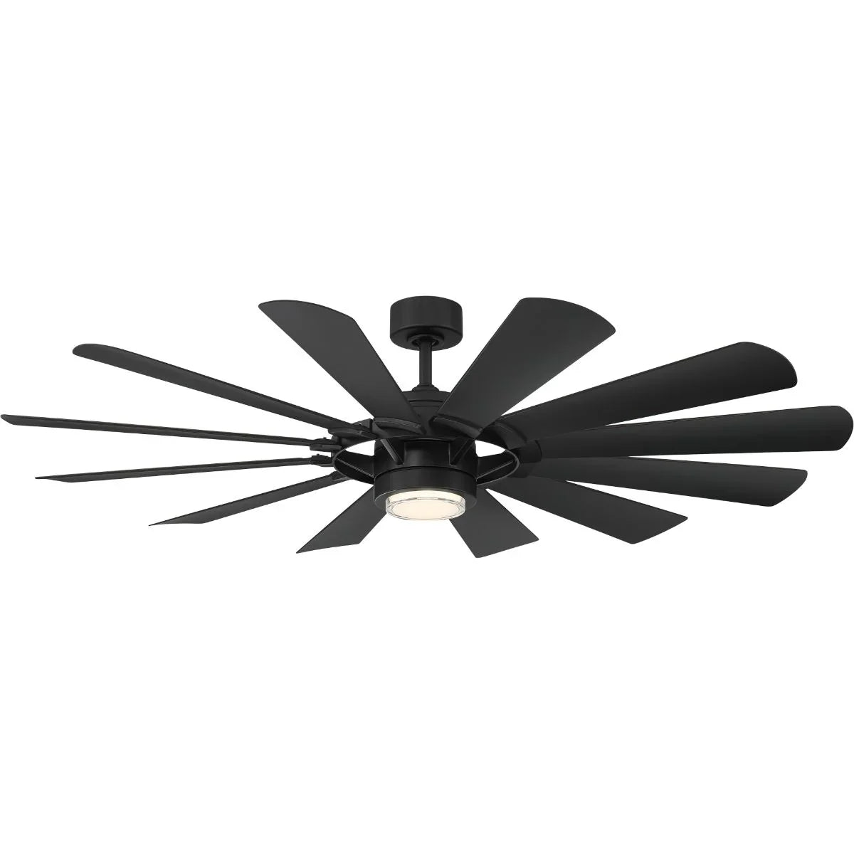 Wyndmill 65 Inch 3500K LED Smart Ceiling Fan, Matte Black - Bees Lighting