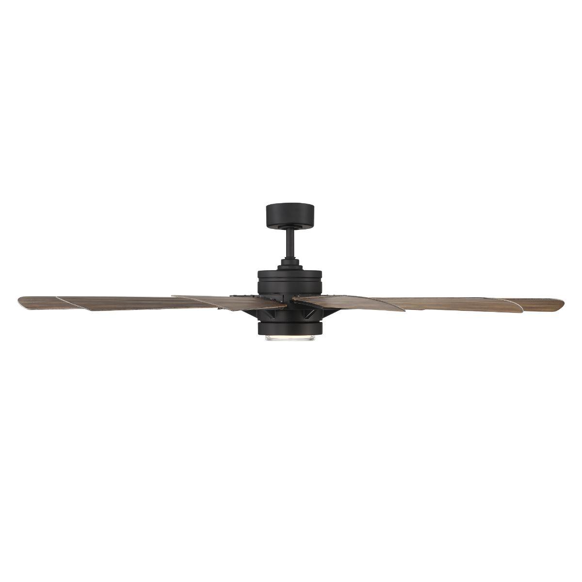 Wyndmill 65 Inch 3000K LED Smart Ceiling Fan, Matte Black with Barnwood Blades - Bees Lighting