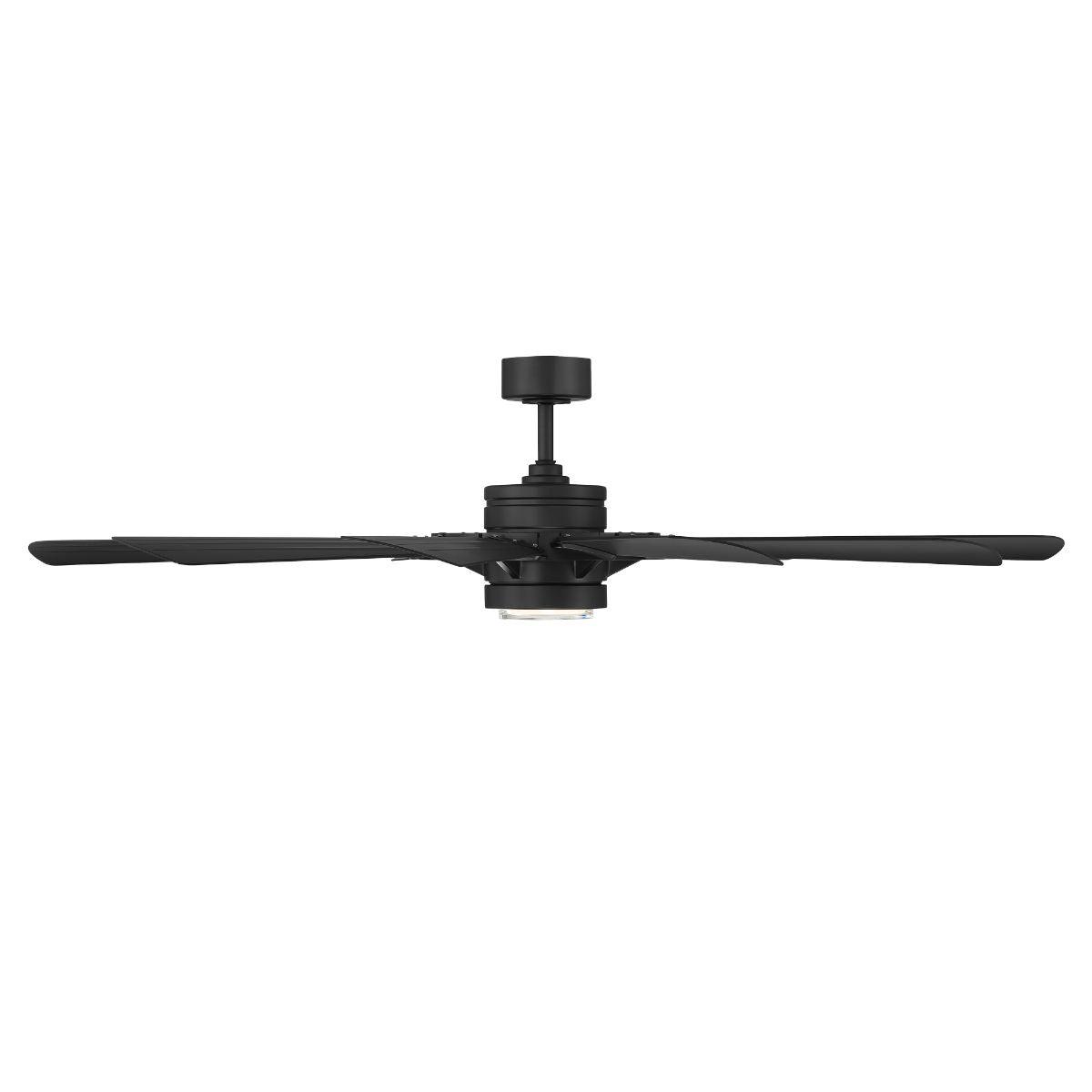 Wyndmill 65 Inch 3000K LED Smart Ceiling Fan, Matte Black - Bees Lighting