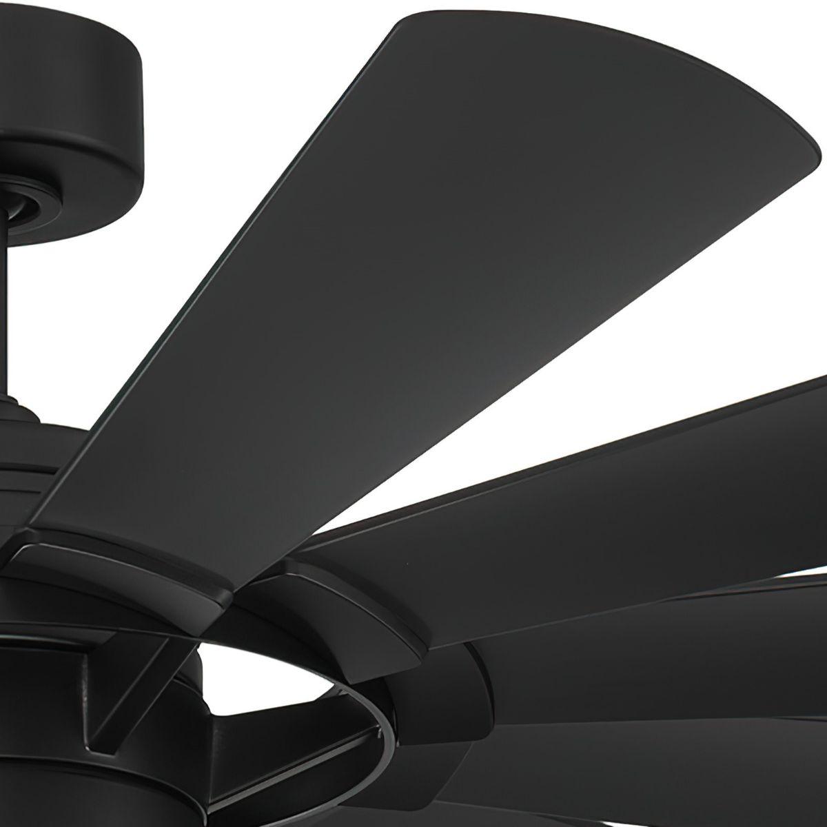 Wyndmill 65 Inch 3000K LED Smart Ceiling Fan, Matte Black - Bees Lighting