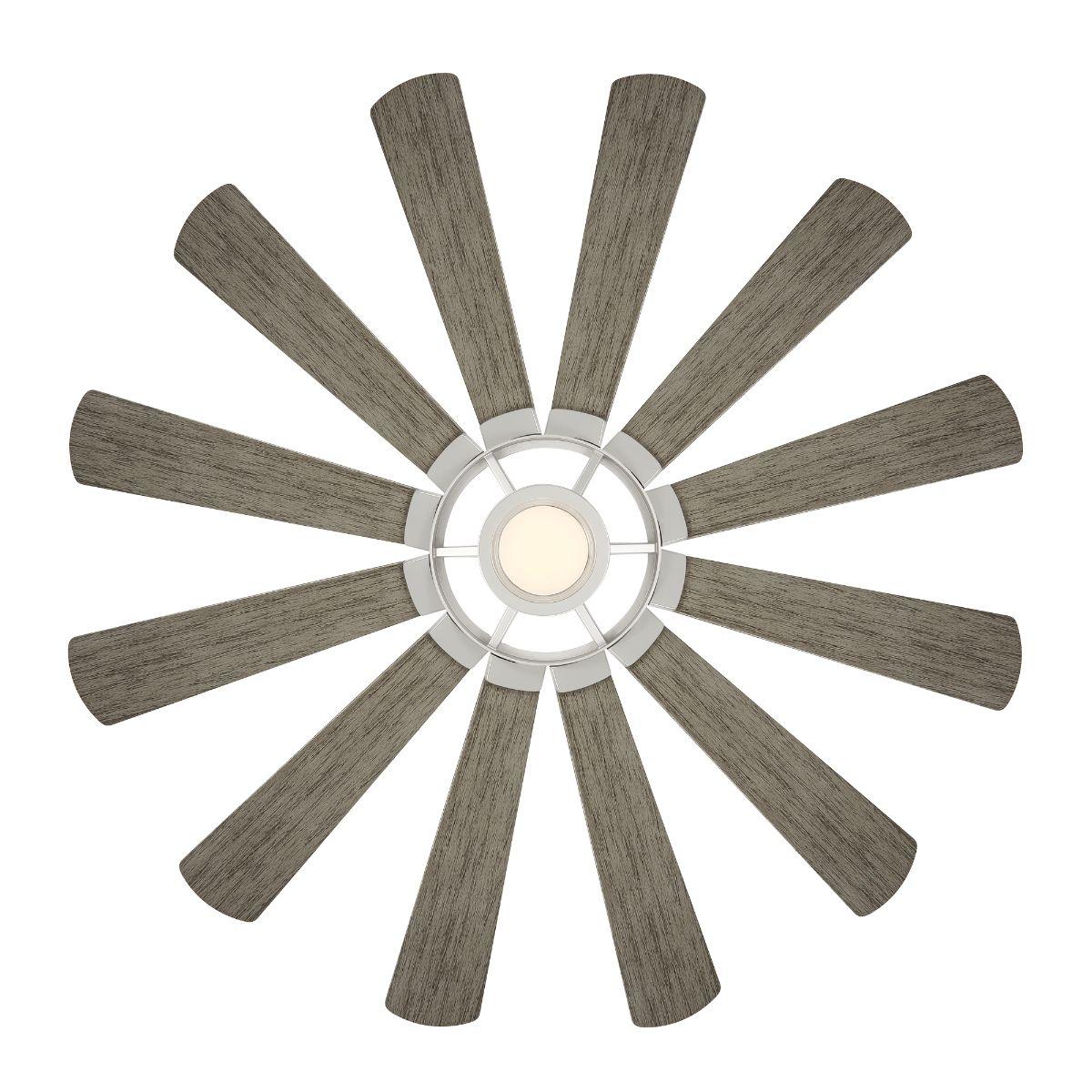 Wyndmill 65 Inch 3000K LED Smart Ceiling Fan, Steel with Weathered Wood Blades - Bees Lighting