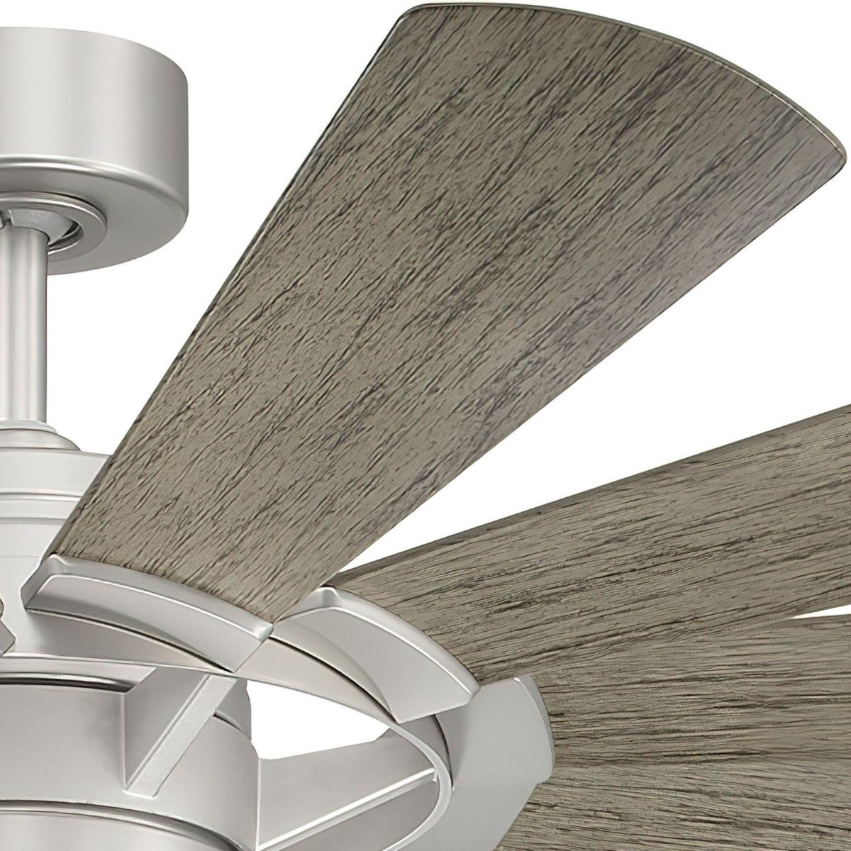 Wyndmill 65 Inch 3000K LED Smart Ceiling Fan, Steel with Weathered Wood Blades - Bees Lighting