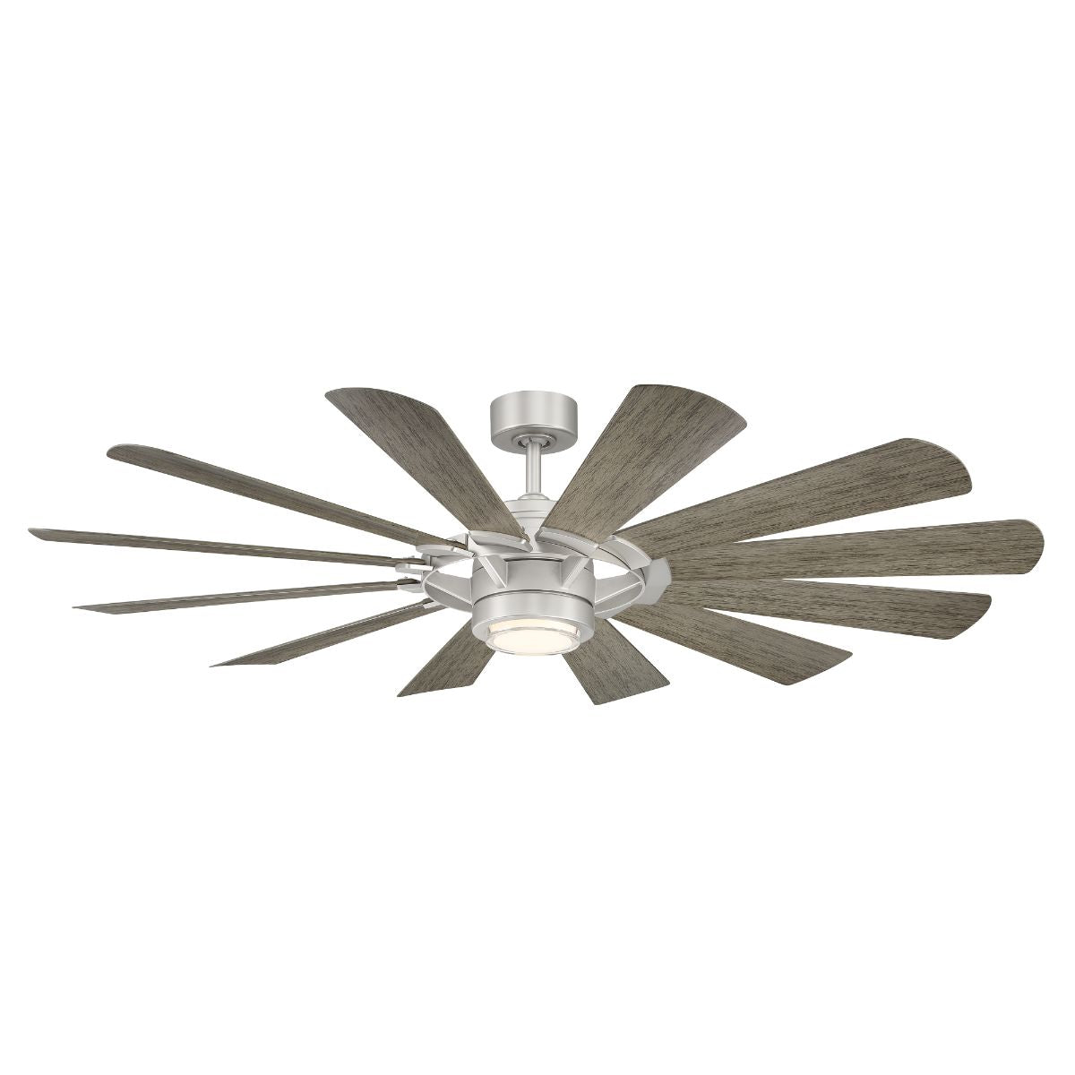 Wyndmill 65 Inch 3500K LED Smart Ceiling Fan, Steel with Weathered Wood Blades - Bees Lighting