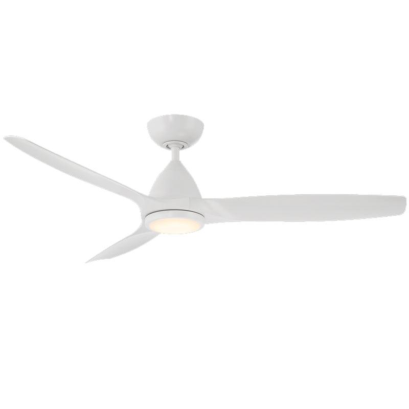 Skylark 54 Inch Modern Outdoor Smart Ceiling Fan With CCT LED Light And Remote, Matte White Finish