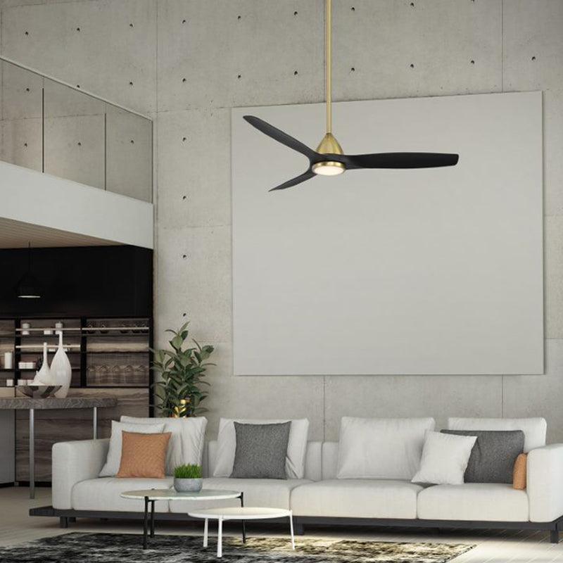 Skylark 54 Inch Modern Outdoor Smart Ceiling Fan With 2700K LED And Remote - Bees Lighting