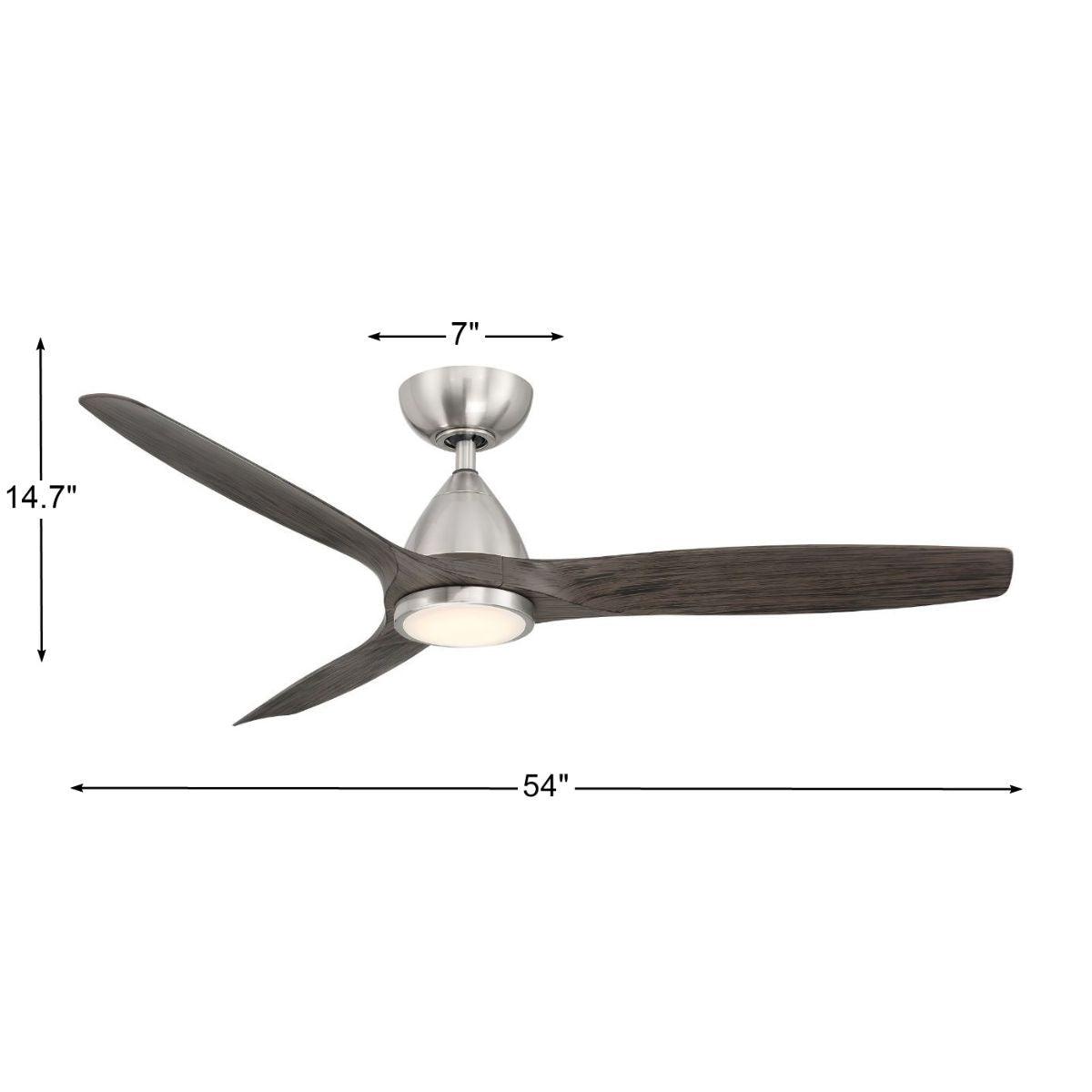 Skylark 54 Inch Modern Outdoor Smart Ceiling Fan With 3500K LED And Remote
