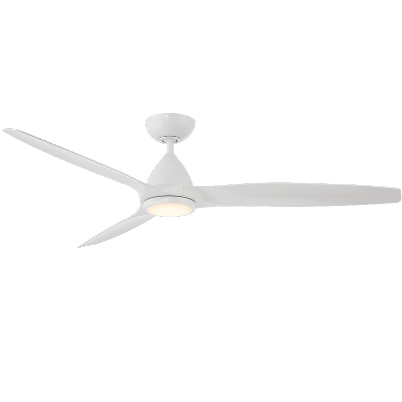 Skylark 62 Inch Modern Outdoor Smart Ceiling Fan With CCT LED Light And Remote, Matte White Finish - Bees Lighting